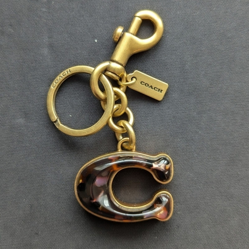 Coach Tortoise Shell Keychain purse charm